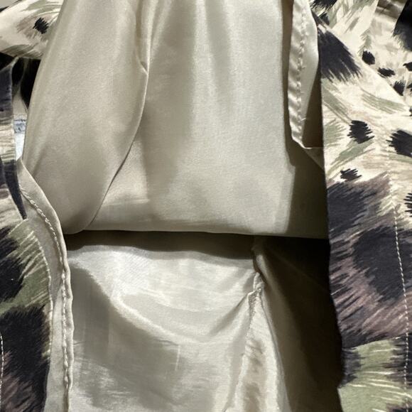 RED Valentino Khaki Green Beige Black Leopard Print Faux Wrap Sheath Dress 46/8 - Picture 8 of 9